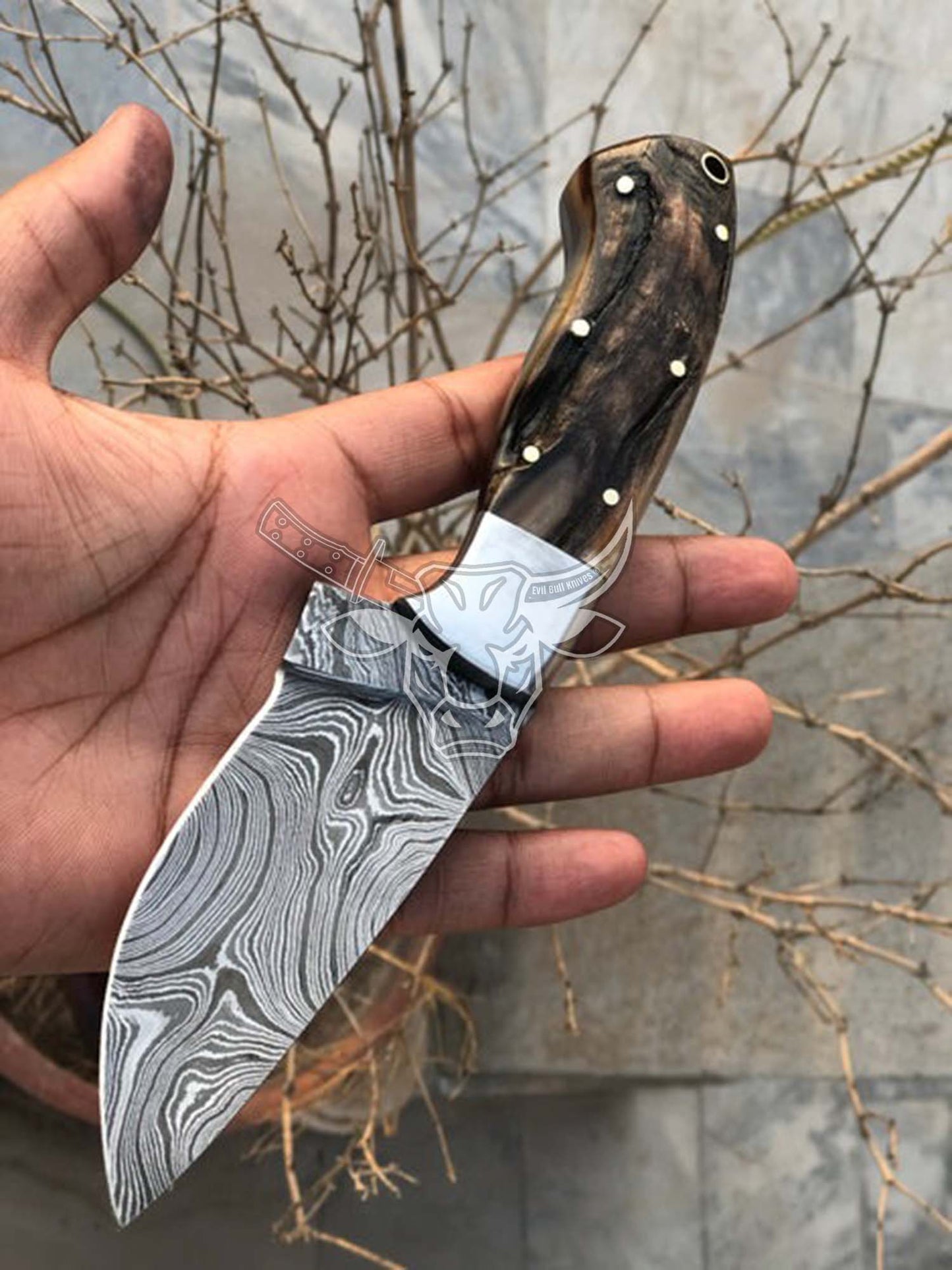 EBK-94 Custom Handmade Damascus Hunting Knife Anniversary Gift, Birthday Gift , Christmas Gift For Him