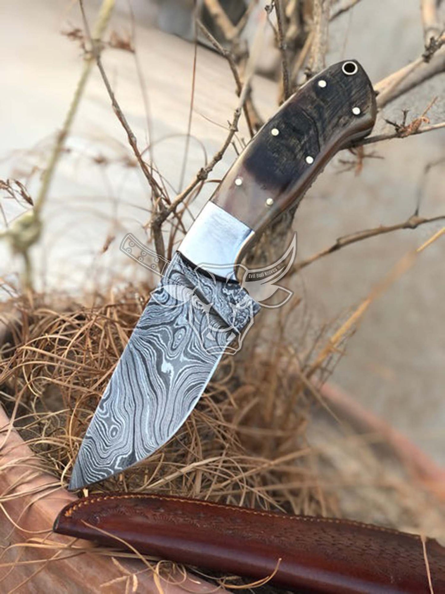 EBK-94 Custom Handmade Damascus Hunting Knife Anniversary Gift, Birthday Gift , Christmas Gift For Him