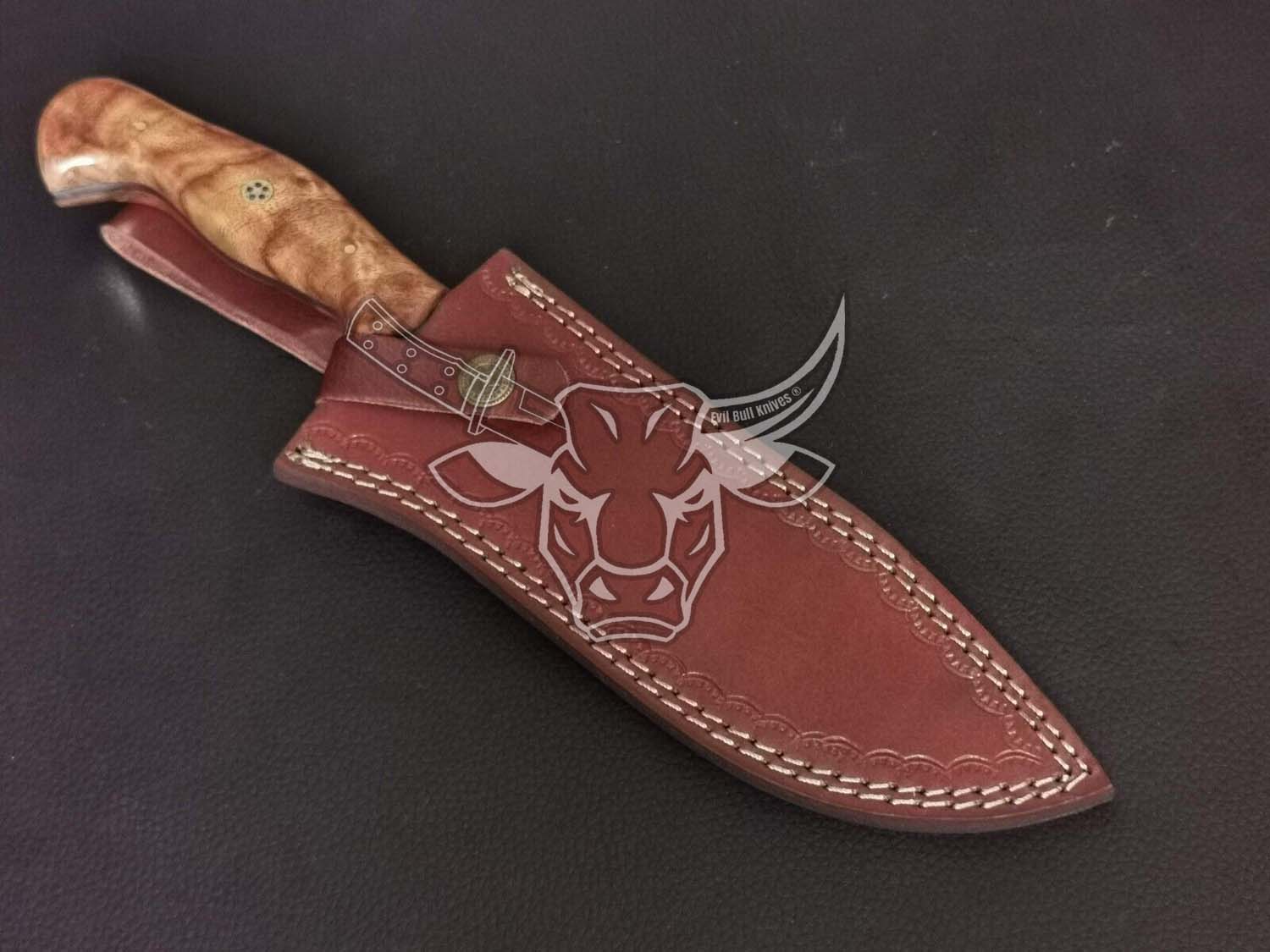 EBK-41 Custom Handmade Damascus Bowie Knife Anniversary Gift, Christmas Gift For Him