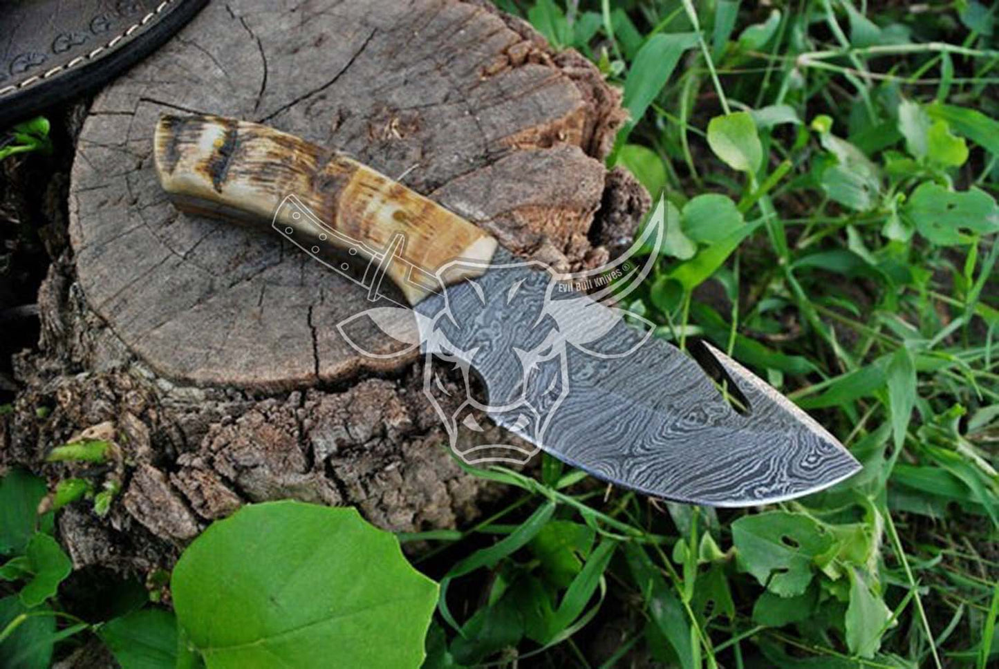 EBK-93 Custom Handmade Damascus Hunting Knife Anniversary Gift ,Birthday Gift , Groomsmen Gift , Christmas Gift For Him