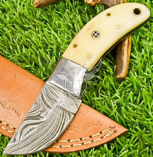 EBK-63 Custom Hand Forged Damascus Steel Skinner Knife, Hunting Knife, CAMPING KNIFE USA Made Gift For Him