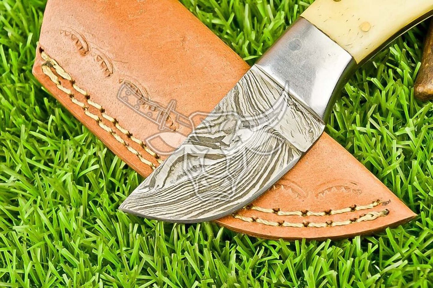 EBK-63 Custom Hand Forged Damascus Steel Skinner Knife, Hunting Knife, CAMPING KNIFE USA Made Gift For Him