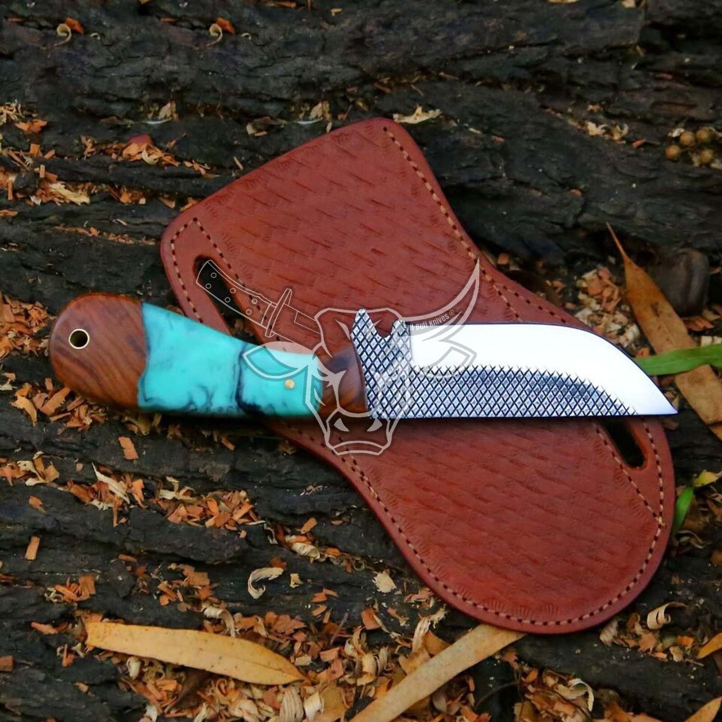 EBK-138 Custom Handmade J2 Rasp Steel Blade Beautiful Resin With Wood Handle 8" INCHES Christmas Gift For Him