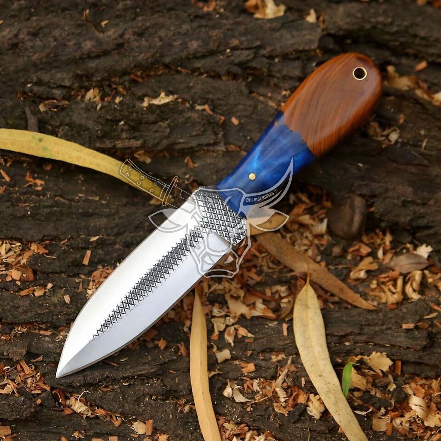 EBK-139 Custom Handmade J2 Rasp Steel Blade Dagger Knife Beautiful Resin With Rose Wood  Birthday Gift ANIVERSARRY gift
