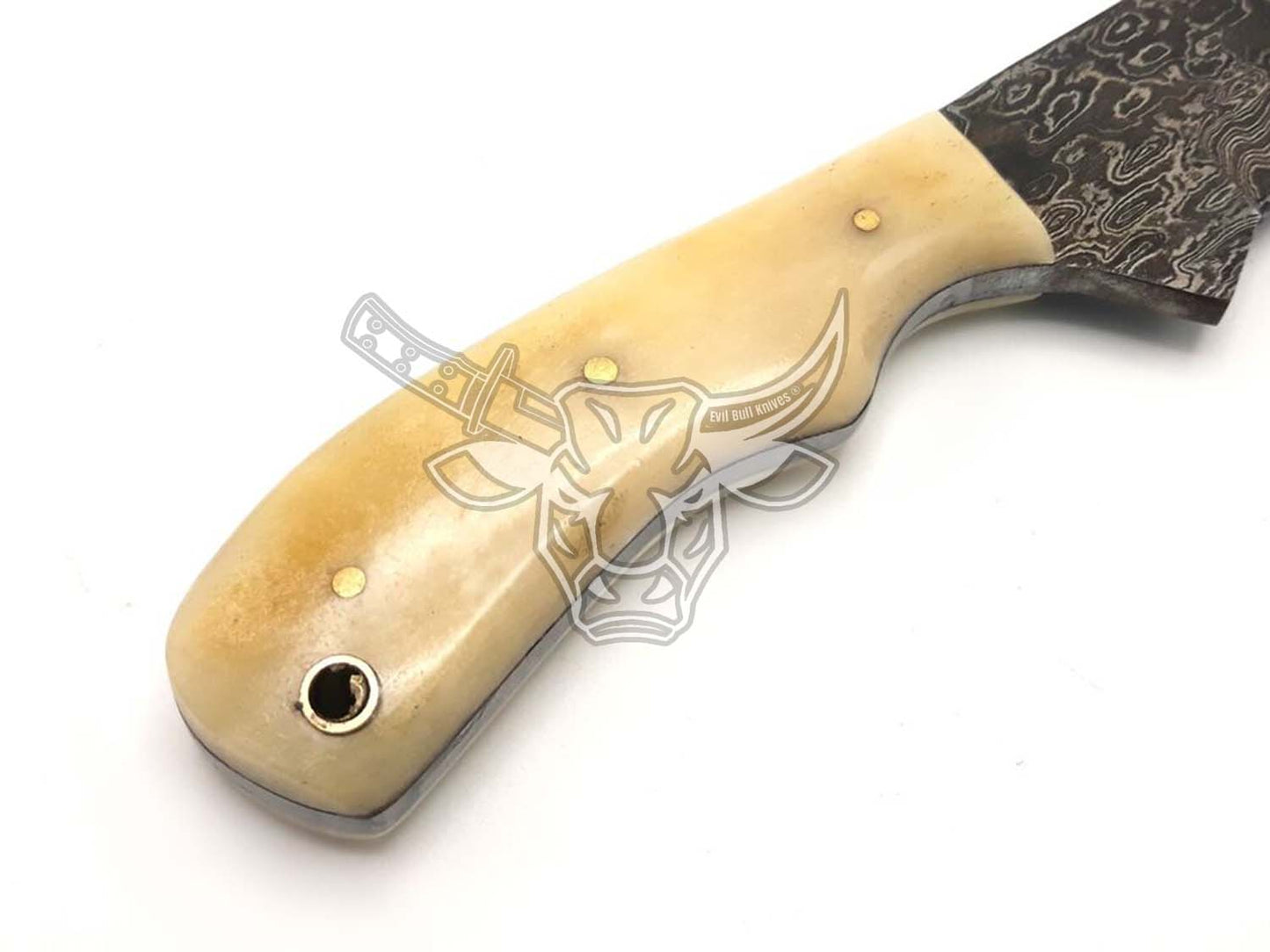 EBK-59 Hand Forged Cowboy Bull Cutter Knife Handmade Damascus butcher knife with Sheath USA Made Gift For Him