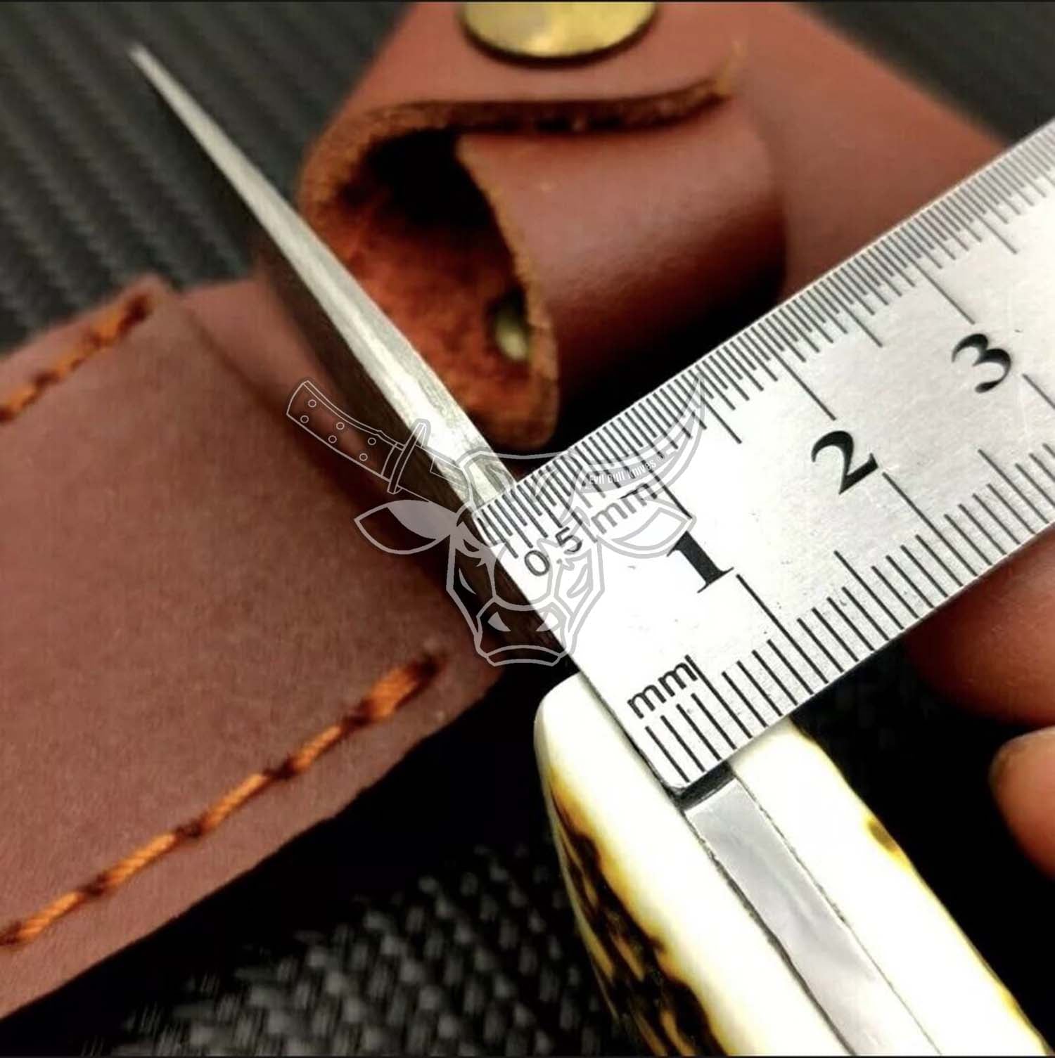 EBK-56 Custom Handmade Damascus Hunting And Skinning Knife With Deer Stag Antler Handle EDC Anniversary Gift, Birthday Gift, Christmas Gift