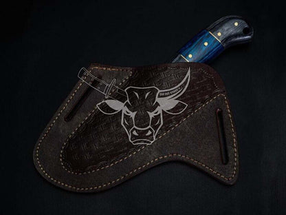 EBK-58 Custom Handmade Damascus Bull Cutter USA Made With Hard Wood Handle, Gift For Him