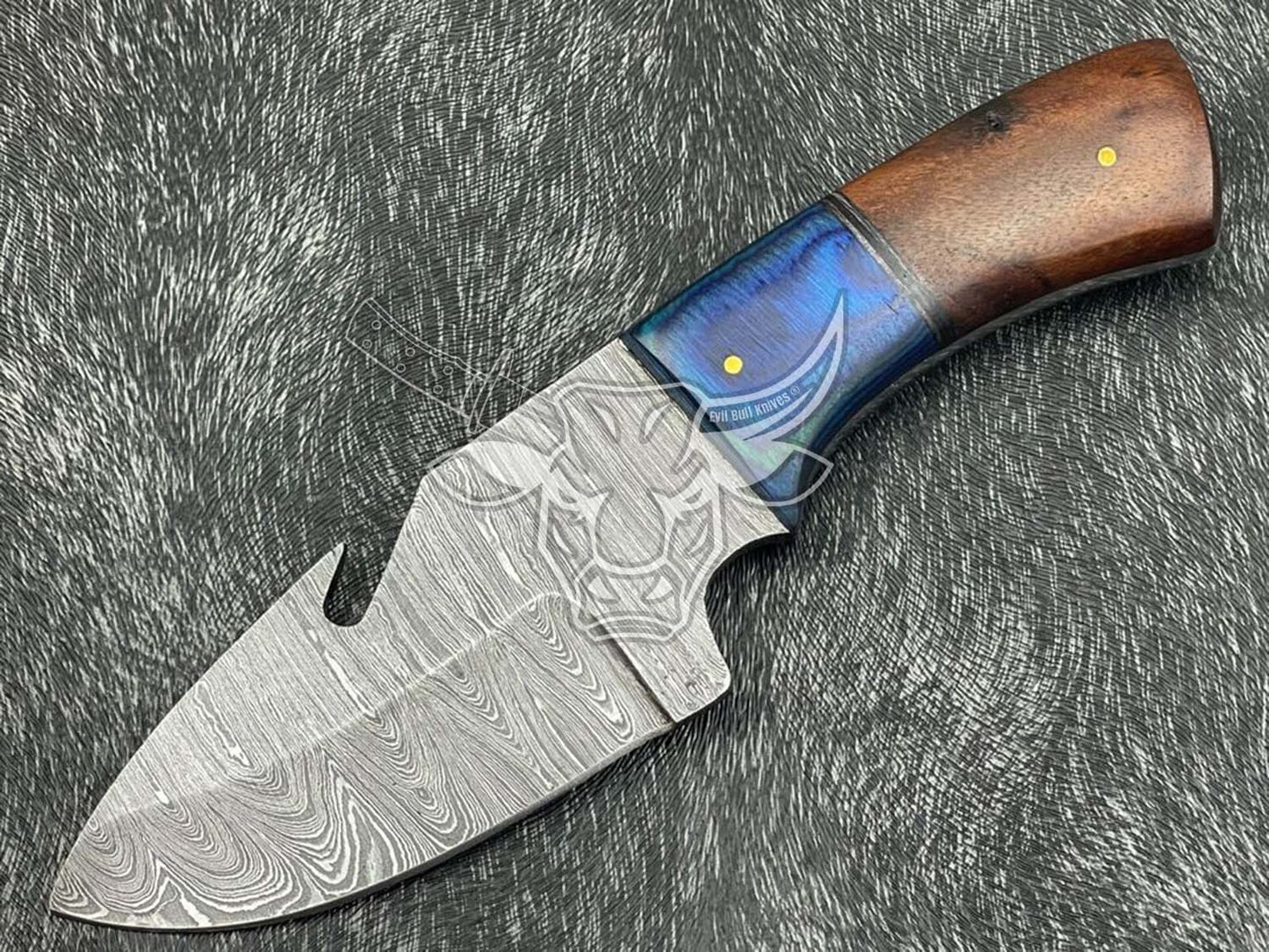 EBK-44 Custom Hand Forged Damascus steel Skinning Full Tang Knife Camping Knife With Sheath Anniversary Gift, Christmas Gift For Him