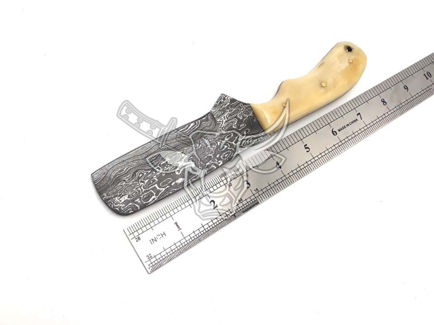 EBK-59 Hand Forged Cowboy Bull Cutter Knife Handmade Damascus butcher knife with Sheath USA Made Gift For Him