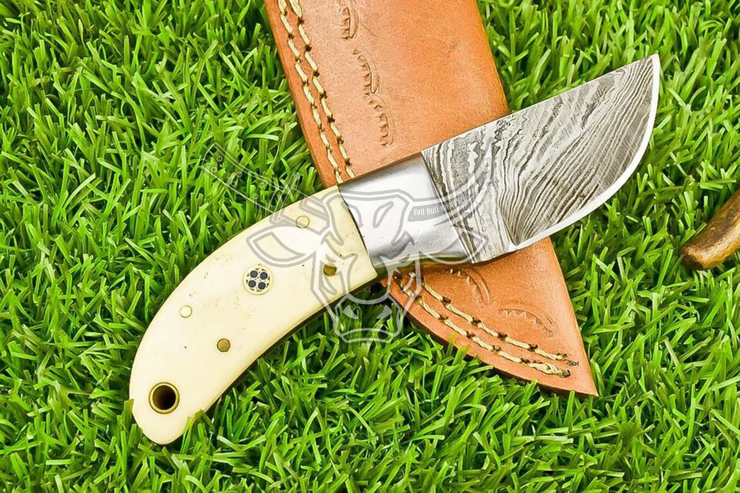 EBK-63 Custom Hand Forged Damascus Steel Skinner Knife, Hunting Knife, CAMPING KNIFE USA Made Gift For Him