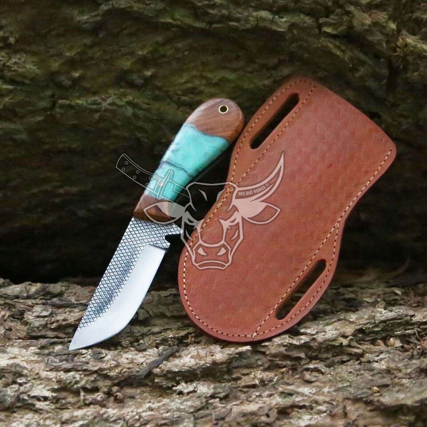 EBK-138 Custom Handmade J2 Rasp Steel Blade Beautiful Resin With Wood Handle 8" INCHES Christmas Gift For Him