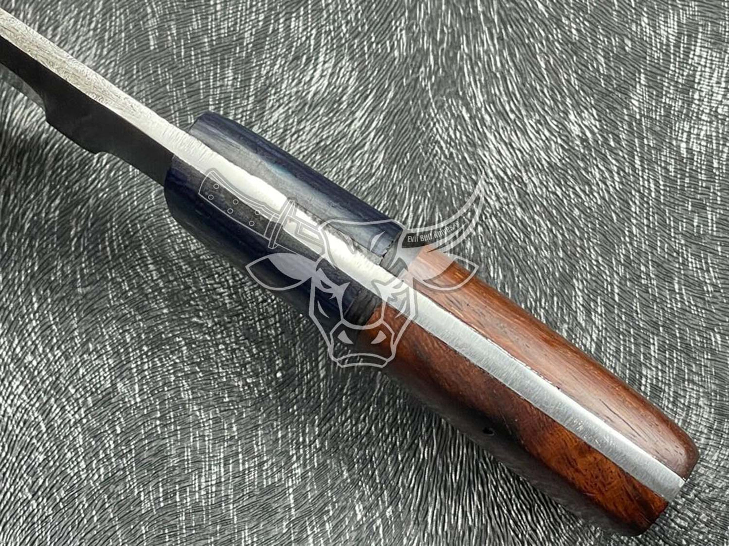 EBK-44 Custom Hand Forged Damascus steel Skinning Full Tang Knife Camping Knife With Sheath Anniversary Gift, Christmas Gift For Him