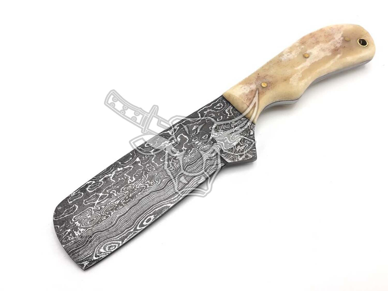 EBK-59 Hand Forged Cowboy Bull Cutter Knife Handmade Damascus butcher knife with Sheath USA Made Gift For Him