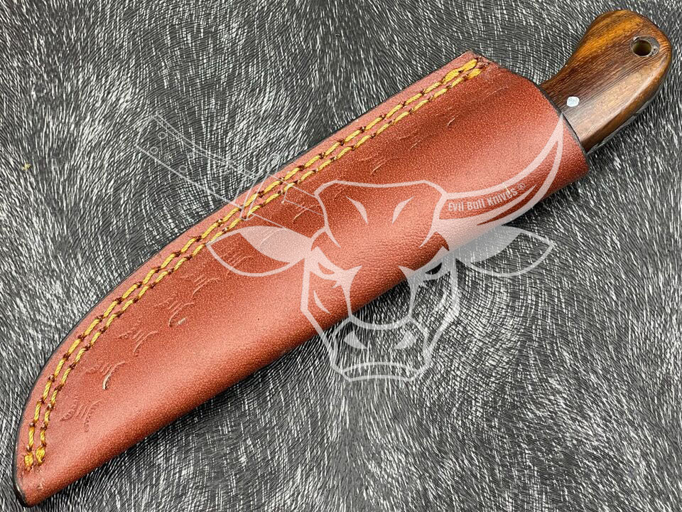 EBK-39 Custom handmade Damascus steel Skinning Knife, Hunting Knife With Leather Sheath Anniversary Gift, Birthday Gift, Christmas Gift For Him