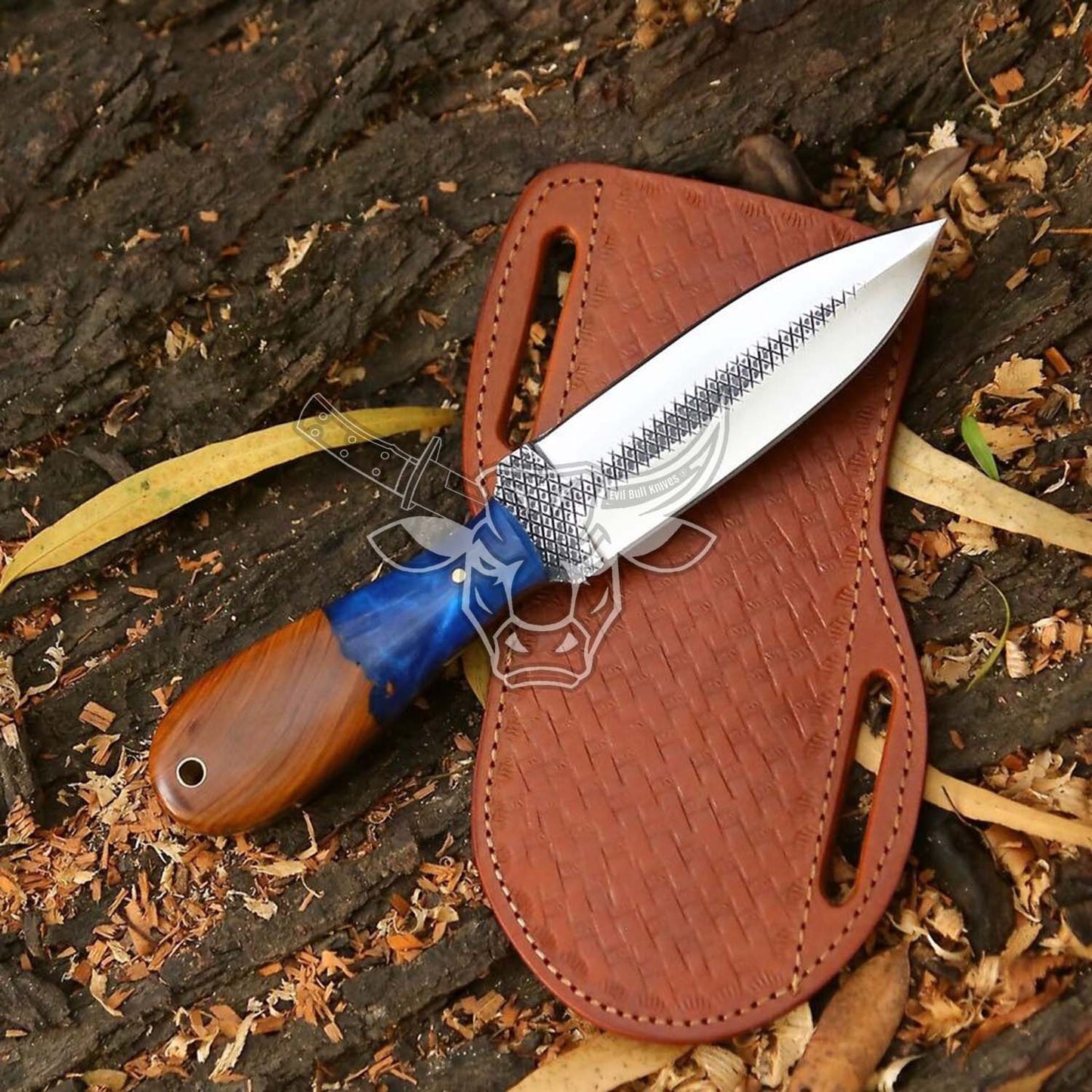 EBK-139 Custom Handmade J2 Rasp Steel Blade Dagger Knife Beautiful Resin With Rose Wood  Birthday Gift ANIVERSARRY gift