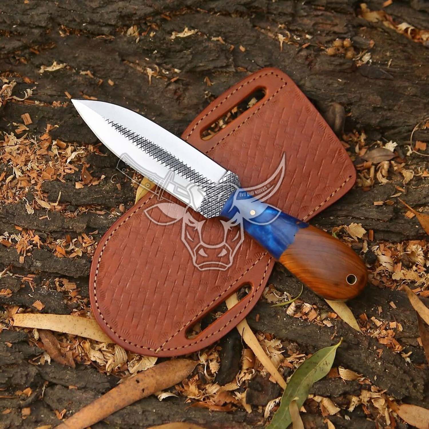 EBK-139 Custom Handmade J2 Rasp Steel Blade Dagger Knife Beautiful Resin With Rose Wood  Birthday Gift ANIVERSARRY gift